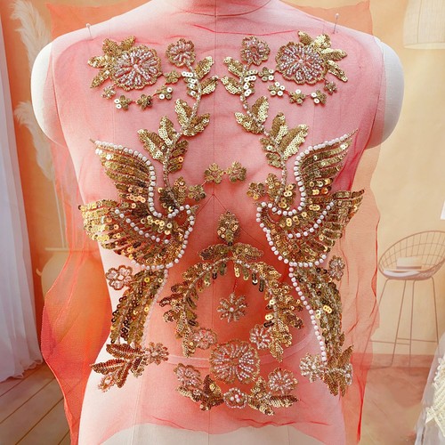 Gold white beaded - gold,