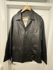 PAL ZILERI Sport Vintage Men Black Leather  Jacket Coat Size L ( Estimated)