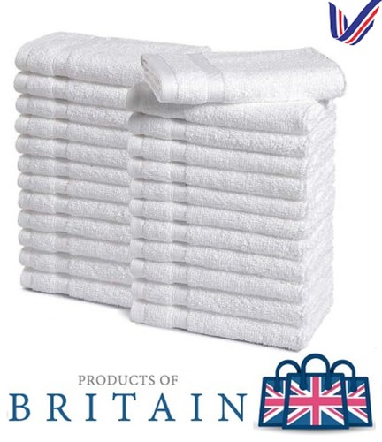 24x white hand towels hotel - 24x,