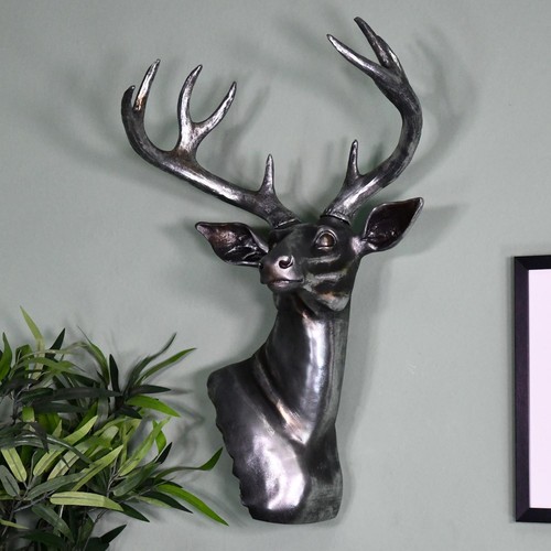 Large silver stag wall hanging - wall,