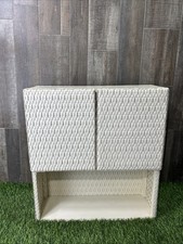 Vintage White Wicker Cabinet