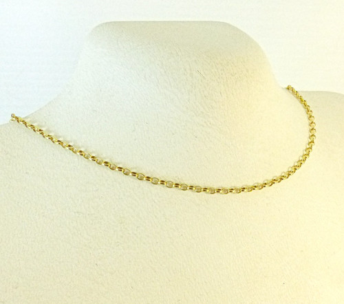 9ct gold round link chain - gold,