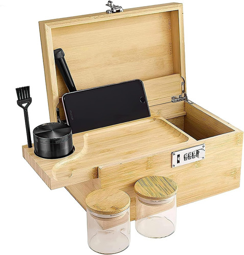 Bamboo stash box rolling - stash, tray