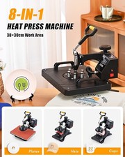 8 in 1 Heat Press Machine 30×38cm Digital Transfer Sublimation Printer
