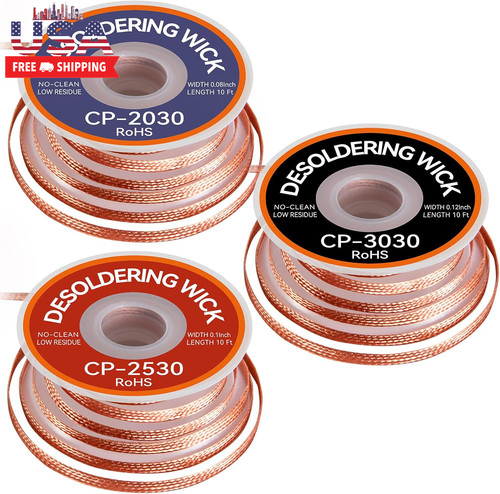 3pcs premium desoldering wick - 3pcs,