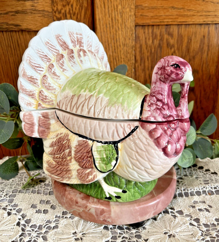 Vtg ceramic turkey tureen - ceramic,