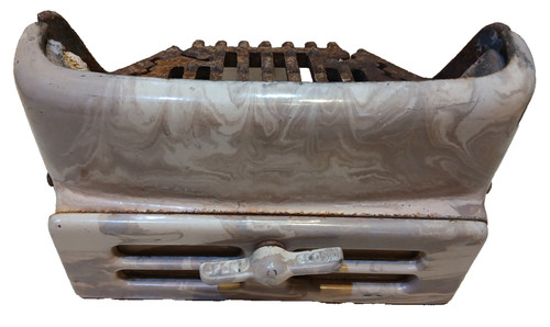 Vintage cast iron enamel fire - vintage,
