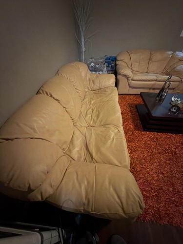Beige leather piece - leather, living