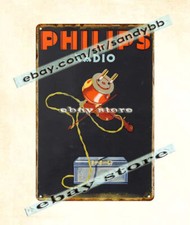 PHILIPS RADIO 3 vintage repro airwaves metal tin sign garage wallpaper ideas