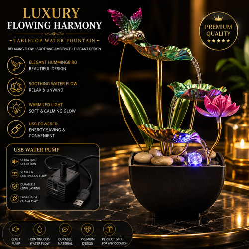 Led tabletop water fountain - tabletop,