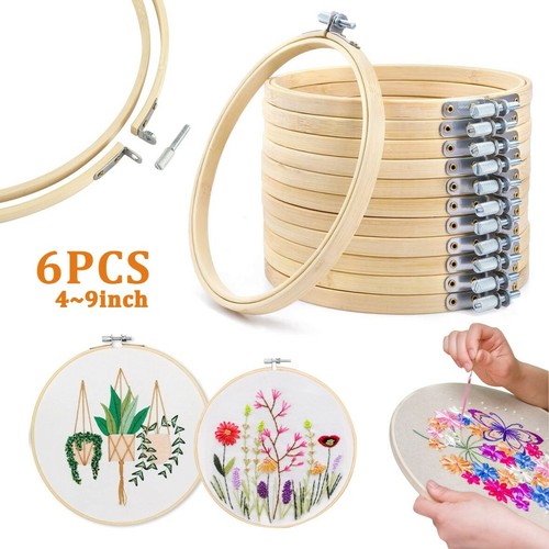 6pcs wooden embroidery - 6pcs,