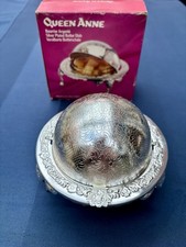 Queen Anne Silver Plated Roll Top Butter / Caviar Dish - Original Packaging