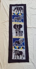 Blue Big 5 Table Runner,Wall Hangings, Wall Decor, Batik Zimbabwe,African Art