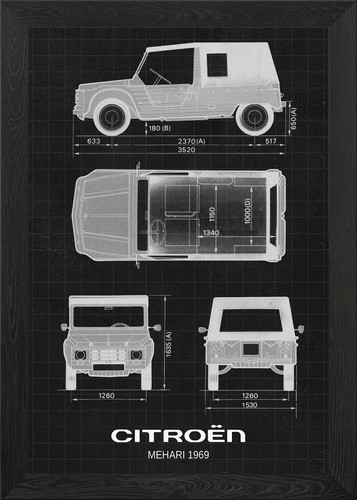 Citroen mehari 1969 framed - mehari,