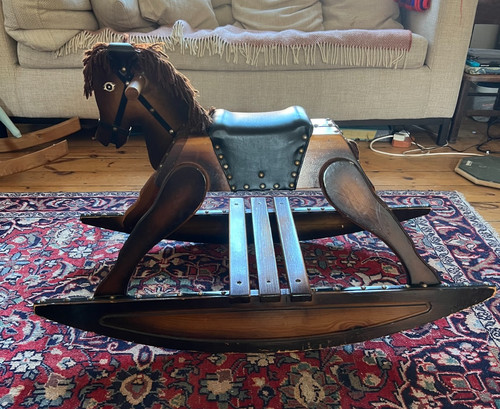 Vintage wooden rocking - , horse