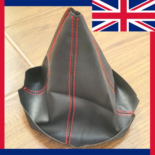 Red stitch black leather - red,