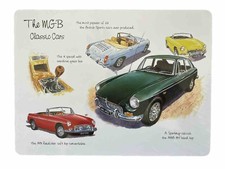 The MGB classic cars placemats set of 4 MG Roadster MGB GT Hard Top Brand New