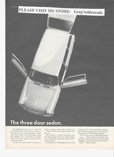 Original 1968 Volkswagen Squareback vintage print ad: "The three door sedan."