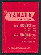 Yamaha RD400 RD250 (76-77) Parts List Catalogue Book Manual RD 400 250 DX FX37