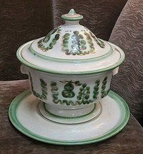 M A Hadley Large Soup Tureen Underplate & Lid Pear & Grapes Vintage