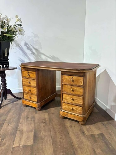 Victorian pine kneehole - victorian,