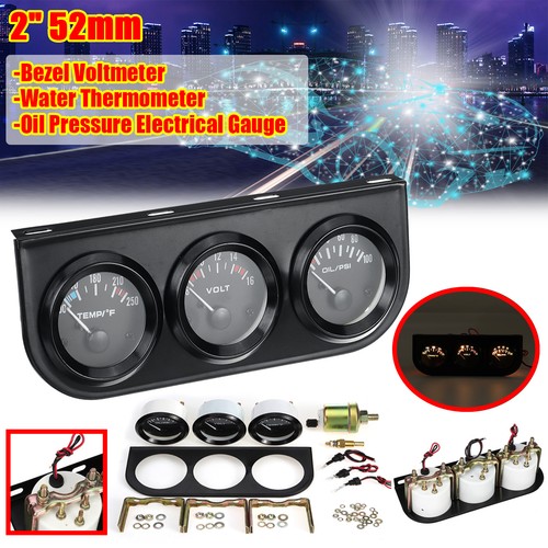 52mm car triple - gauge, kit