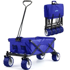 Yello Folding Festival Trolley with Wide Wheels, Portable Camping Cart, Blue