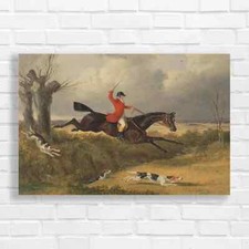 The Hunting Scene Red Jacket Original Canvas Print Large Picture Wall Art