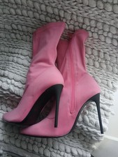 ZARA PINK STILETTO HEEL ANKLE  BOOTS SZ 5/38