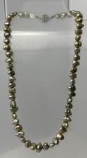 Baroque freshwater Pearl Iridescent Light, Green, Gold, Blue Purple Necklace.￼￼ 