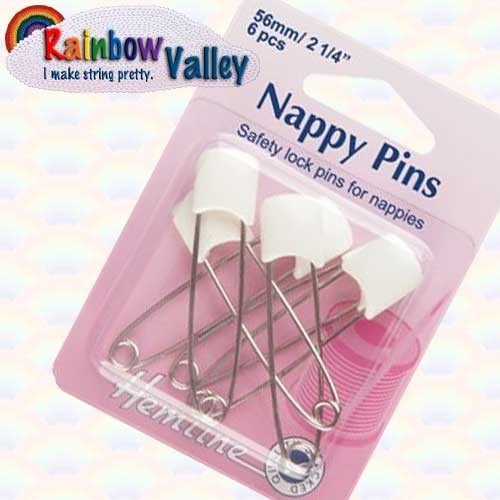 Hemline nappy pins 56mm - hemline, pins: