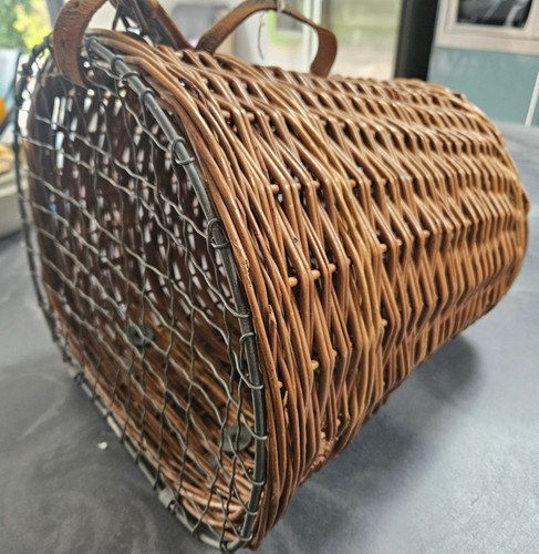 Vintage wicker rattan cat - vintage,