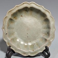 8" song dynasty offcial kiln ru Porcelain sky cyan glaze open slice Brush Washer