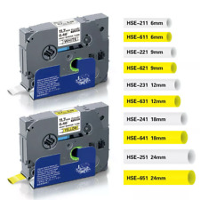 Label Tape Heat Shrink Tube Hse-231 611 for Brother P-Touch Label Maker,6mm-24mm