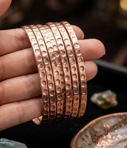 Set pure copper bangle - set, 7