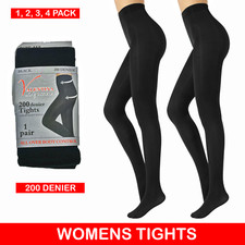 1/2/3/4 Pack Womens Ladies Opaque Tights 200 Denier Best Match Black S/M/L/XL