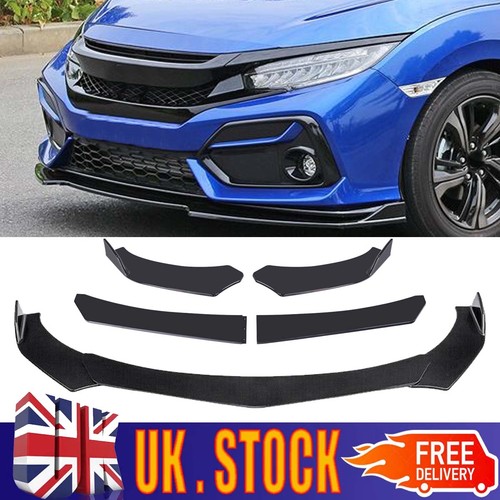 Glossy black front bumper - black,