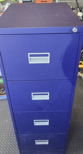 Vintage blue drawer metal - blue,