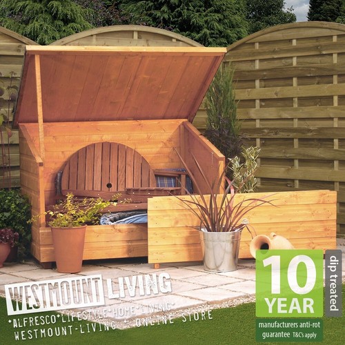 Small wooden garden chest - small,