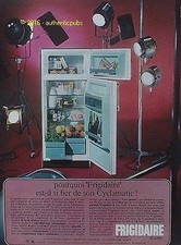 1966 FRENCH AD PUB CYCLAMATIC FRIDGE UNDER THE SPOTLIGHT FRIDGE AD