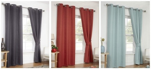 Lunar eyelet curtains woven - curtains,