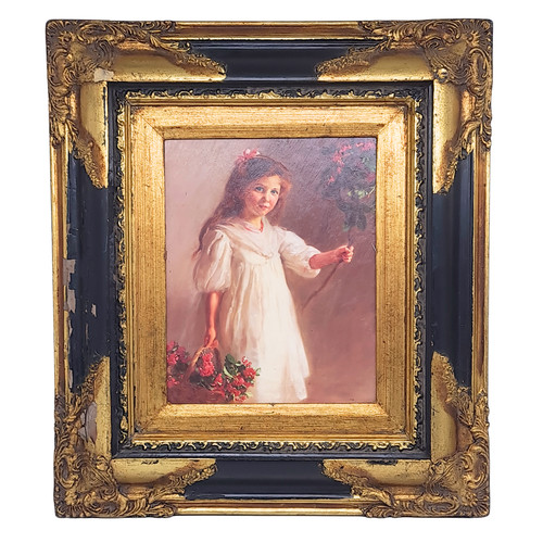 Antique ornate gold wood frame - antique,