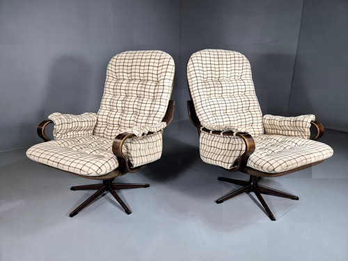 Vintage swivel chairs cream - vintage,