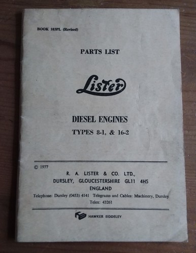 Lister diesel engines parts - engines,