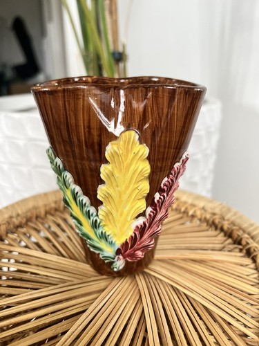 Vintage majolica vase - majolica,