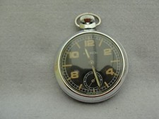Vintage Original Ingersoll Pocket Watch Chrome Case, Black Face, Hand Wind GWO