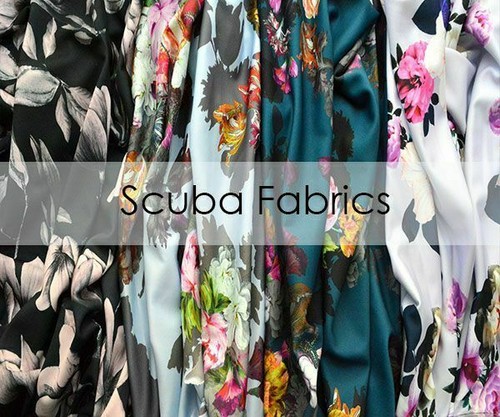 Floral scuba crepe - crepe, jersey