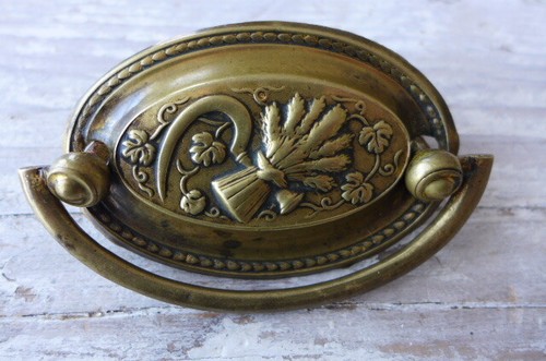 Vintage brass pull - vintage, door