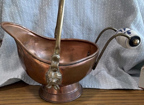 Copper small coal scuttle - coal,