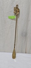 Solid Brass Horse Head equestrian long Handled Shoe Horn & hanging loop 45 cm